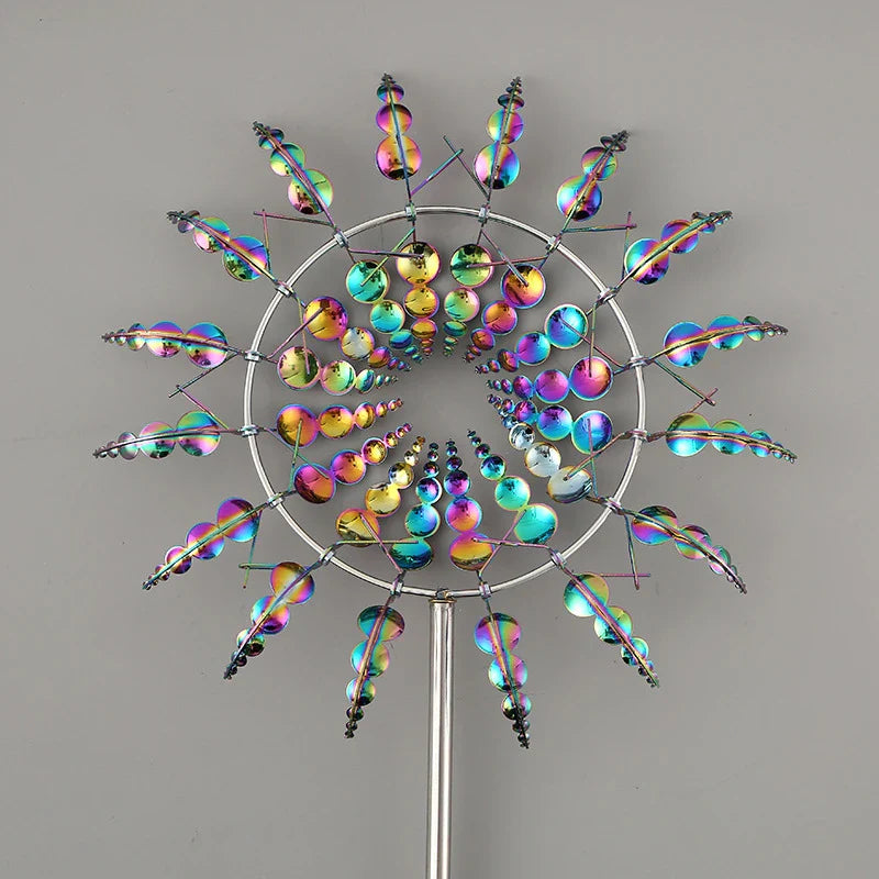 Elegant metal garden windmill decoration with gentle movement, perfect for adding charm to outdoor spaces