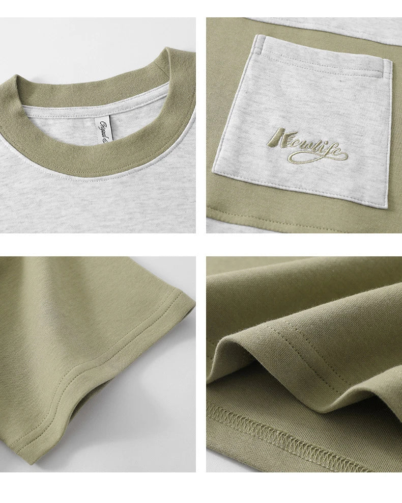 Matcha Green Japanese-inspired retro tops for men, featuring a loose, comfortable fit and a stylish, coordinated look for couples