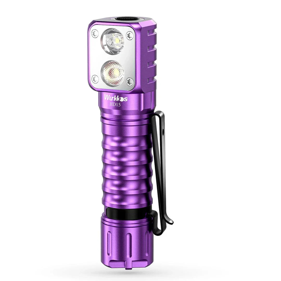 Wurkkos HD15R/HD15 Rechargeable Headlamp with 2000 lumens of output, aerospace-grade aluminium alloy construction, and reverse charging capability