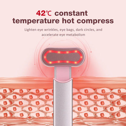 EMS Eye Beauty Device with 360° rotating massage head, microcurrent technology, and warm compress therapy for rejuvenating the eye area