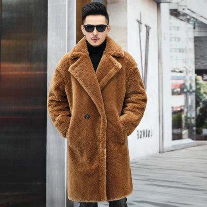 Premium British cashmere fur coat with tailored silhouette and stylish fur trim for exceptional winter warmth and elegance