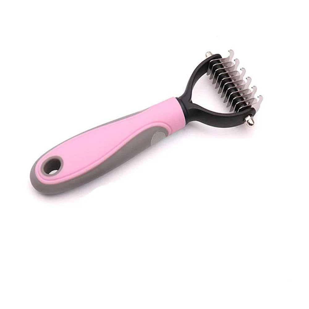 Premium detangling dog comb made of plastic and metal for smooth, tangle-free fur