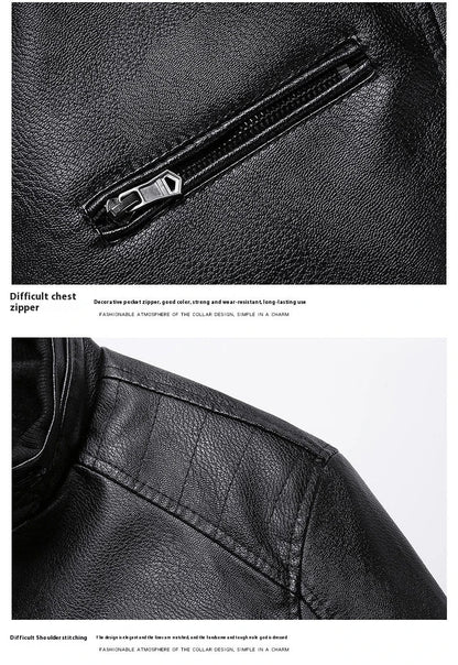 Stylish Fleece-Padded Jacket with PU Leather Accents in Various Colours