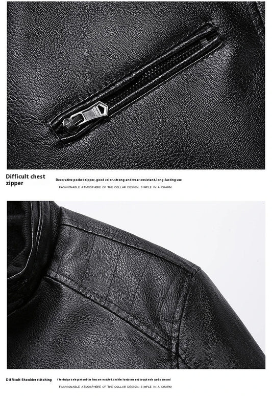 Stylish Fleece-Padded Jacket with PU Leather Accents in Various Colours