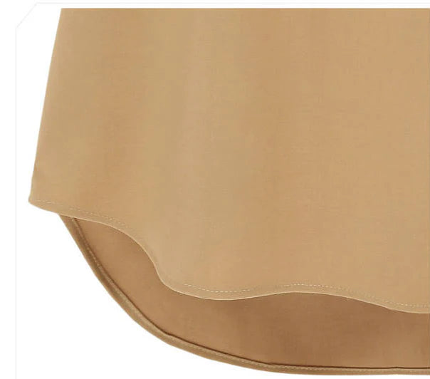 Women's V-Neck Chiffon Mini Dress in Khaki and Navy Blue with Short Sleeves and Cinched Waist