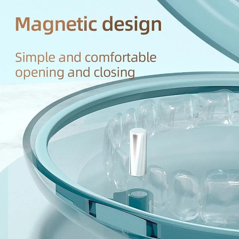 High-quality orthodontic retainer storage box made of durable frosted PC material with waterproof and breathable design