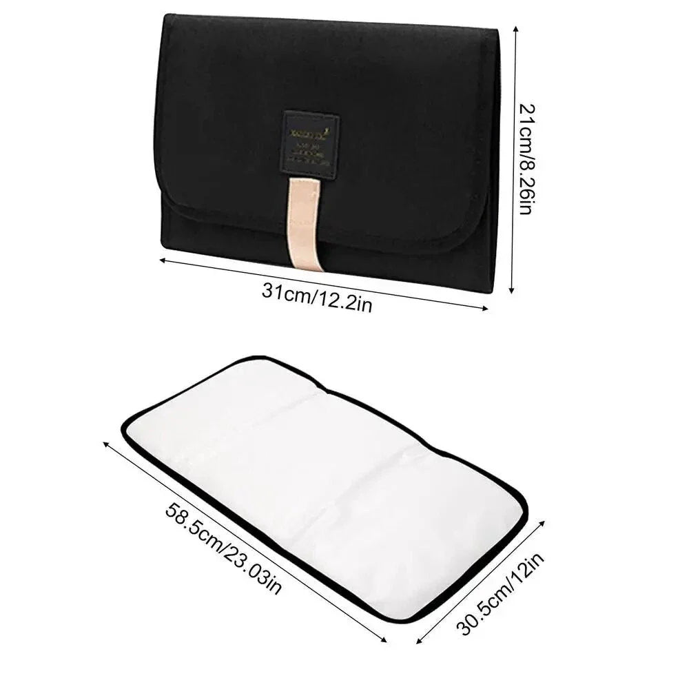 Premium waterproof changing pad for babies, featuring a compact, foldable design and soft, skin-friendly materials for a comfortable, hygienic nappy changing experience on the go.