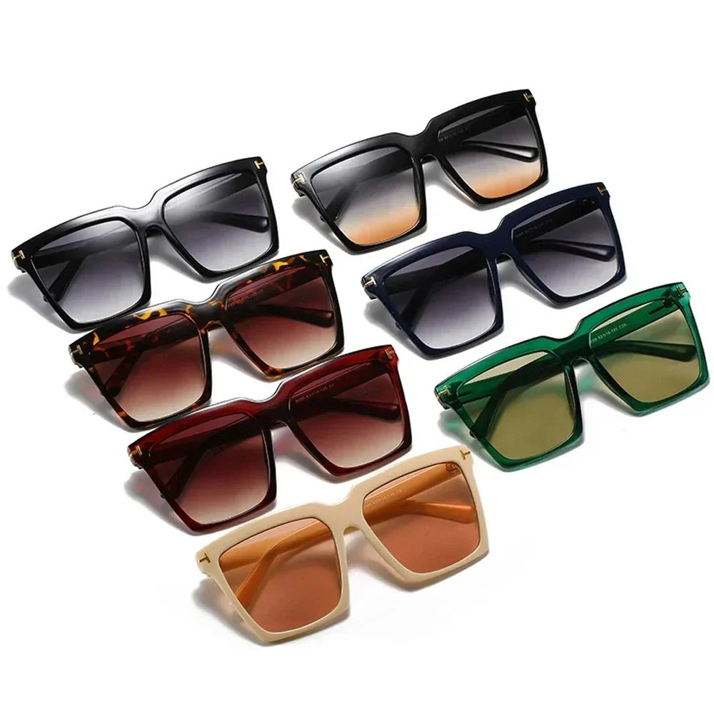 Stylish oversized square sunglasses for women with UV400 protection and gradient lenses