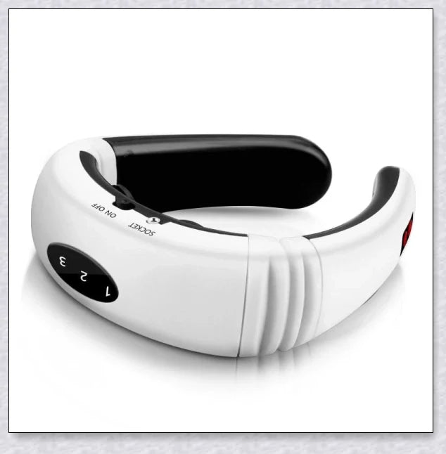 A wireless neck massager with an adjustable design for targeted neck pain relief and muscle relaxation.