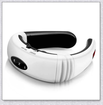 A wireless neck massager with an adjustable design for targeted neck pain relief and muscle relaxation.