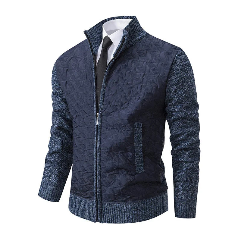 Premium slim-fit jacket with stand collar in a range of classic colours, made from high-quality chenille fabric for exceptional warmth and comfort.