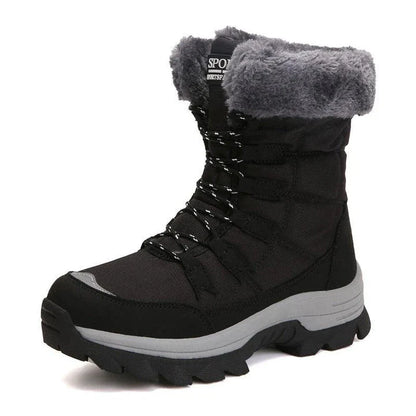 Premium cotton snow boots with waterproof design, plush lining, and non-slip outsole for women