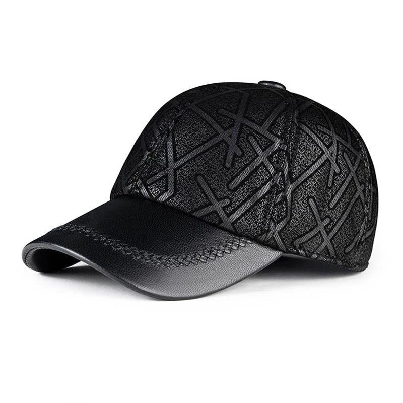 Premium leather baseball cap with adjustable fit and sheepskin construction for a stylish and comfortable all-season accessory