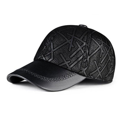 Premium leather baseball cap with adjustable fit and sheepskin construction for a stylish and comfortable all-season accessory
