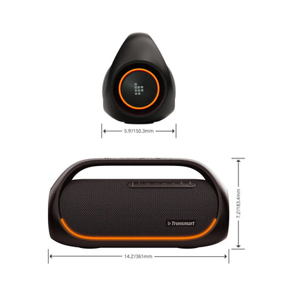 Powerful 60W portable outdoor party speaker with booming bass, waterproof design, and versatile connectivity options