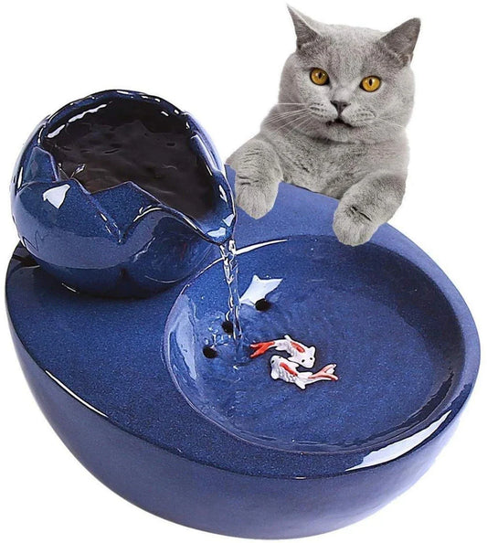 Elegant British-inspired ceramic drinking fountain with adjustable water flow and soothing ambiance