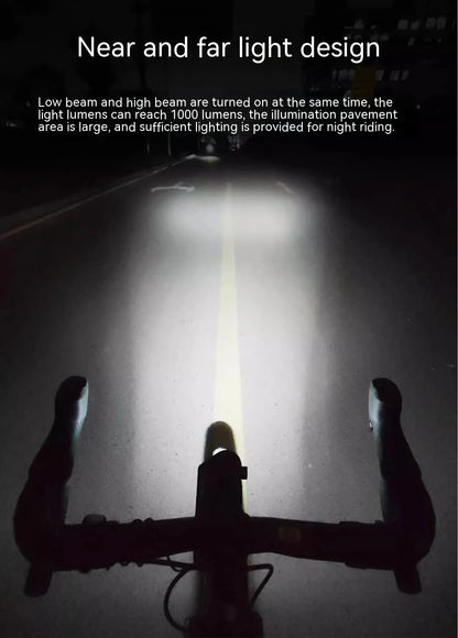 Powerful 1000-lumen bicycle headlight with waterproof design, long battery life, and intuitive controls for safe night cycling in the UK