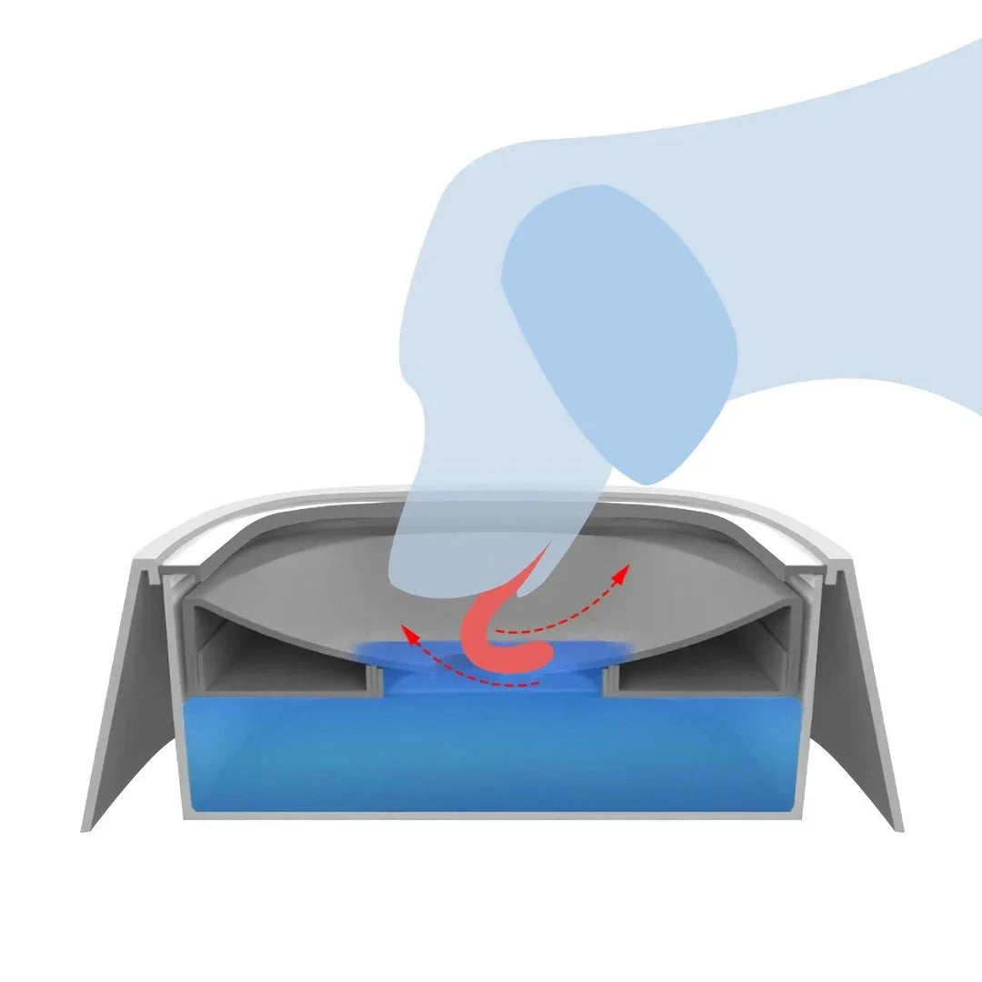 1L Splash Proof Pet Water Bowl in grey, with floating design to prevent spills and keep floors dry