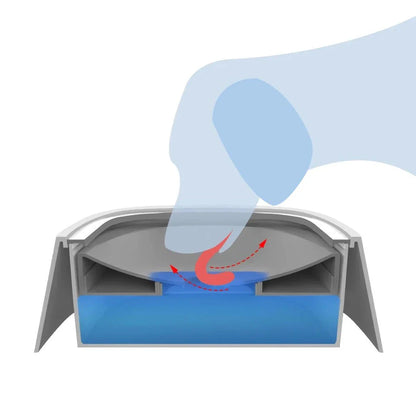 1L Splash Proof Pet Water Bowl in grey, with floating design to prevent spills and keep floors dry