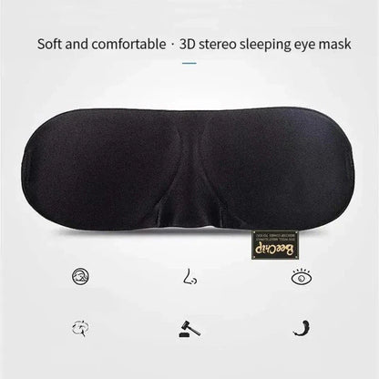 Premium 3D contoured sleep mask with soft memory foam for undisturbed, comfortable sleep