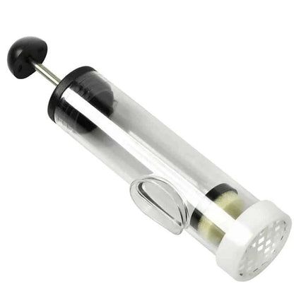 A transparent, adjustable-length tool for efficiently locating and marking queen bees in beehives.
