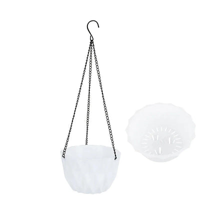 Modern white polyresin wall-mounted flower planter with sleek, contemporary design