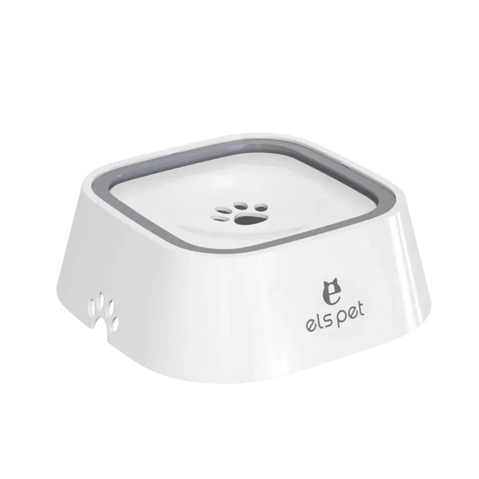 1L Splash Proof Pet Water Bowl in grey, with floating design to prevent spills and keep floors dry