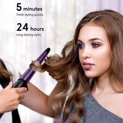 Pro Conical Curling Wand with ceramic barrel and adjustable temperature settings for salon-quality curls at home