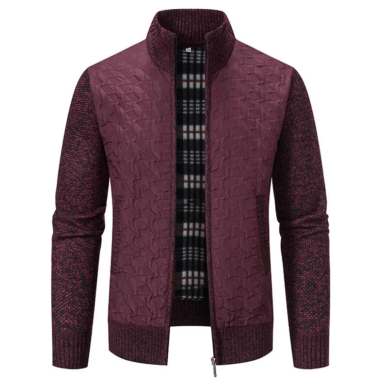 Premium slim-fit jacket with stand collar in a range of classic colours, made from high-quality chenille fabric for exceptional warmth and comfort.