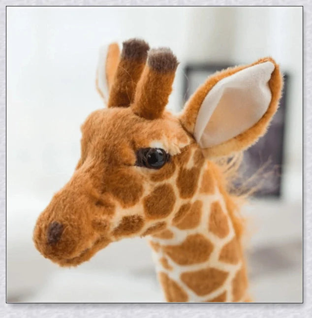 Huge, realistic giraffe plush toys in various sizes, made of soft cotton for cuddly comfort