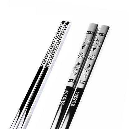 Trendha Stainless Steel Sushi Chopsticks - Durable, Portable, and Elegant Design for Enjoying Japanese Cuisine
