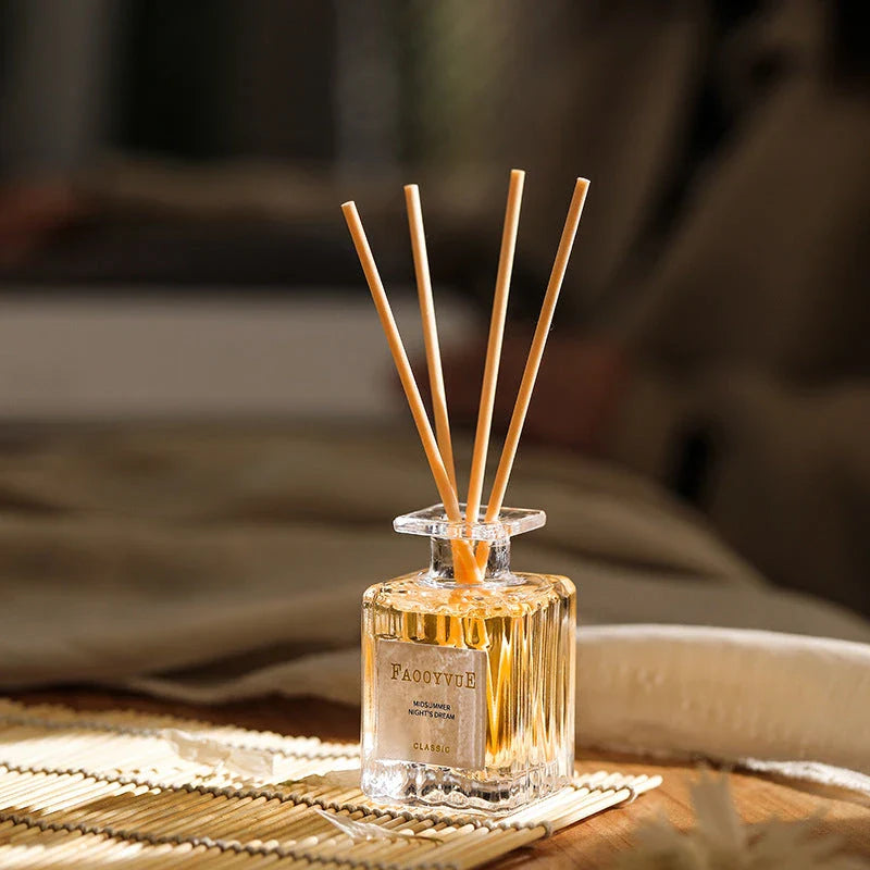 Romantic Manor Perfume Reed Diffuser - Elegant glass bottle with premium essential oil fragrance for a soothing and inviting atmosphere