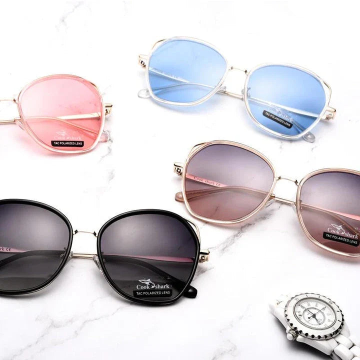Stylish Polarized Butterfly Sunglasses for Women with Lightweight Alloy Frame and Resin Lenses