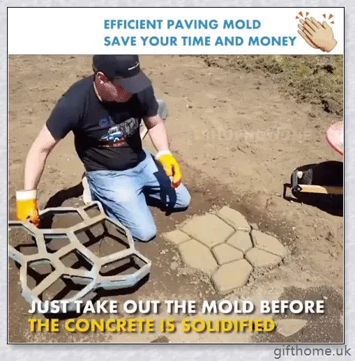Durable, reusable DIY paving mould for creating custom garden paths, patios, and walkways in a variety of patterns