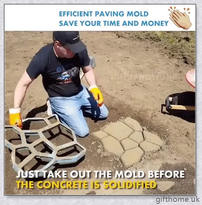 Durable, reusable DIY paving mould for creating custom garden paths, patios, and walkways in a variety of patterns