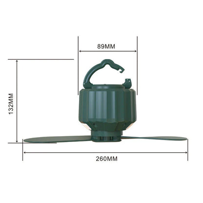 Premium camping tent with integrated fan and lamp in dark green colour