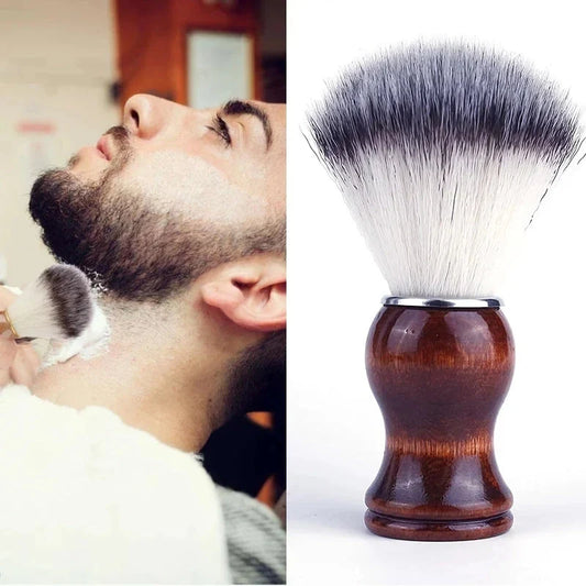 High Quality Men's Wooden Handle Shaving Brush with Premium Badger Hair Bristles for a Luxurious Shaving Experience