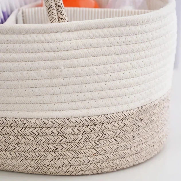 Eco-Friendly Kitchen and Nursery Multi-Functional Storage Basket in Beige Colour