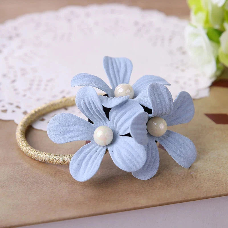 Stylish floral elastic hair rope with a secure hold and comfortable design, perfect for everyday wear