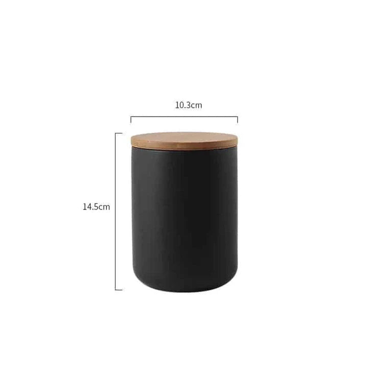 Elegant ceramic storage jars with airtight lids, available in small, medium, and large sizes for versatile kitchen organisation.