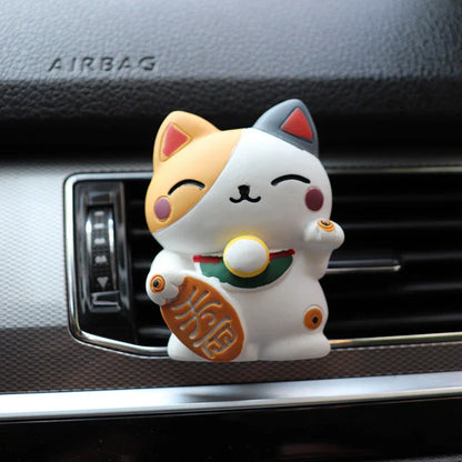 Stylish Lucky Cat Car Air Freshener and Fragrance Diffuser in Black Colour