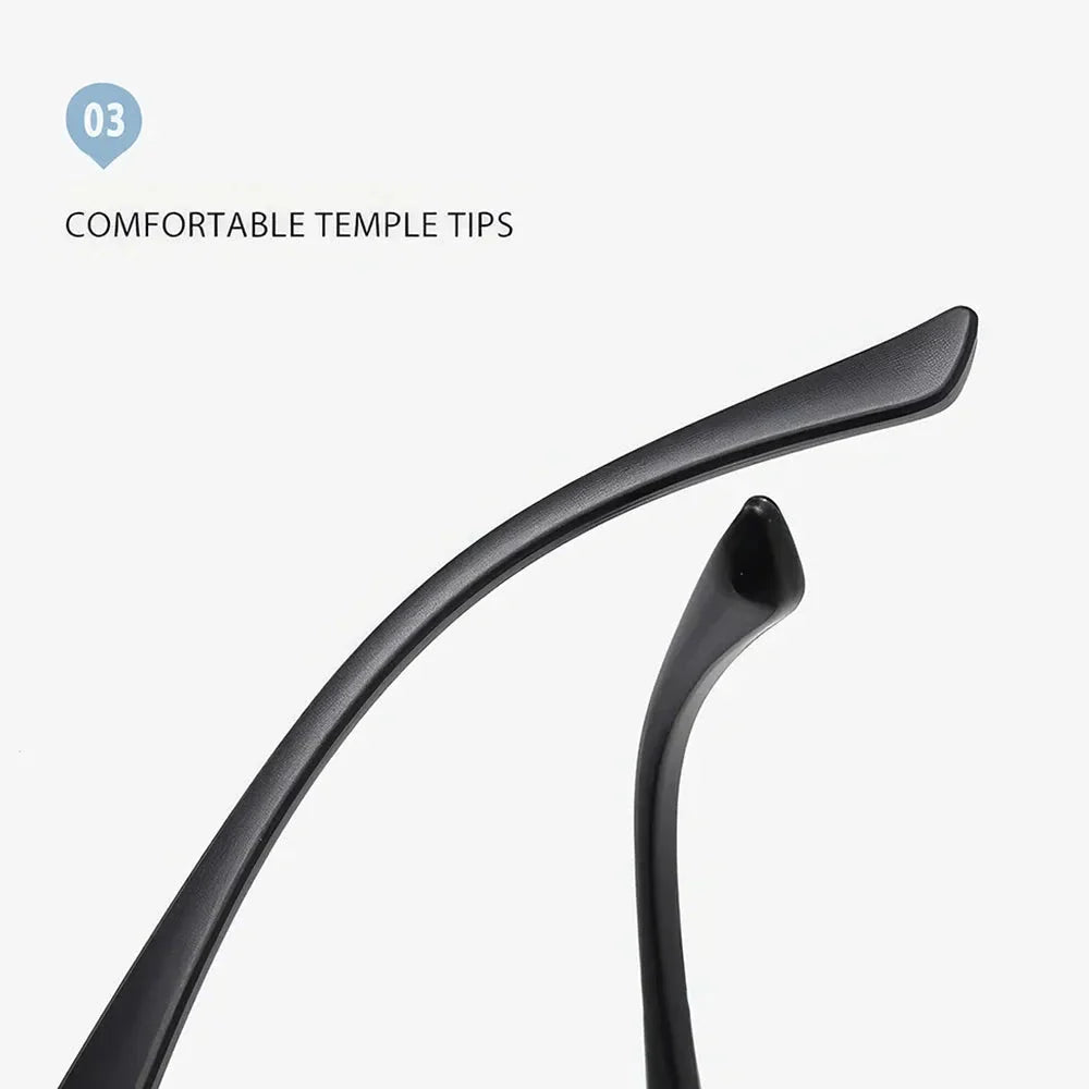 Classic Square Polarised Sunglasses with Plastic Titanium Frame and UV Protection