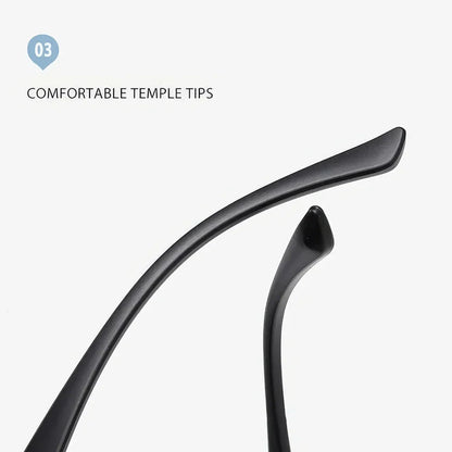 Classic Square Polarised Sunglasses with Plastic Titanium Frame and UV Protection