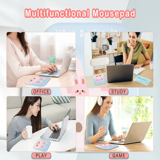 A delightful square mouse pad featuring a cute animal-themed design, providing a smooth and stable surface for comfortable computing