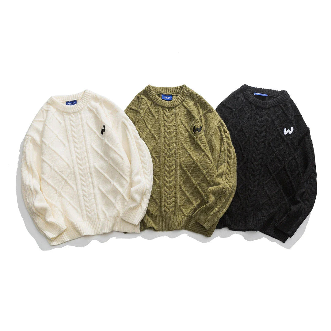 A premium men's knitted jumper in timeless colours, featuring a relaxed, flattering fit and soft, durable polyester fibre fabric for superior comfort and style.