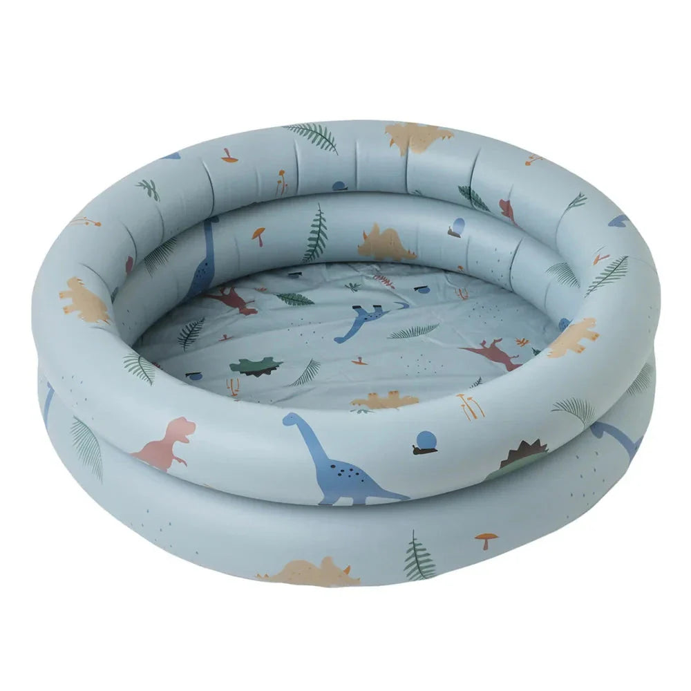Inflatable Baby Swimming Pool in Beige Dinosaur Pattern, Perfect for Outdoor Summer Fun