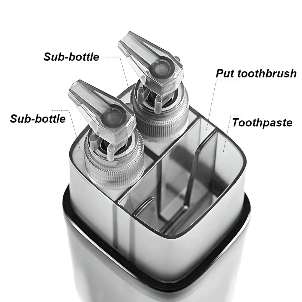 Premium Travel Toothbrush and Toiletry Organiser Set with separate compartments, leak-proof cups, and accessories