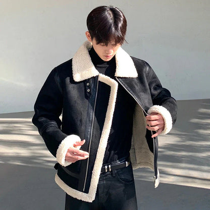 Premium casual lambswool jacket for stylish British gentlemen, featuring a zip-up design, timeless solid colour, and durable construction.