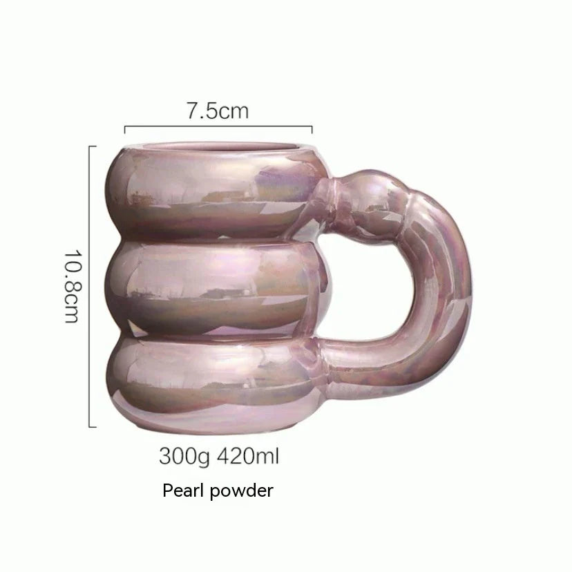 Creative couples ceramic mug with charming couple-inspired designs and 420ml capacity