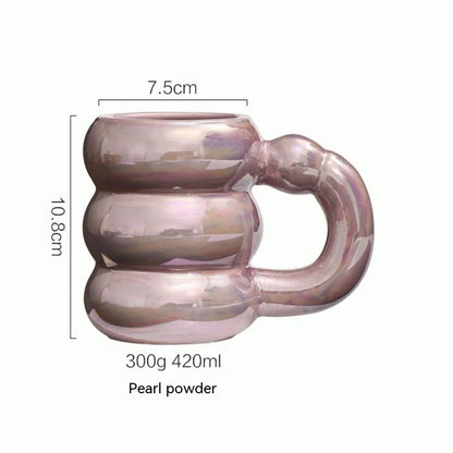 Creative couples ceramic mug with charming couple-inspired designs and 420ml capacity